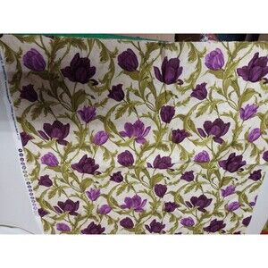 1/2 Yard Cotton Fabric Jackie Robinson For Benartex 42" wide Tulips